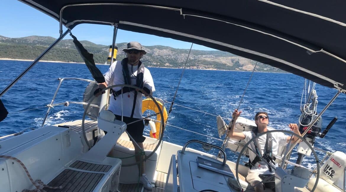 Learning sailing in Croatia in April