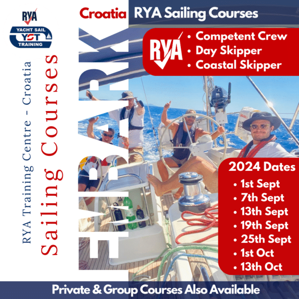 RYA Sailing courses Croatia 2024