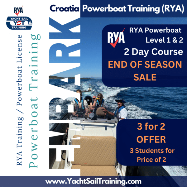 3for2 offer on RYA PB2 Courses Yacht Sail Training Croatia