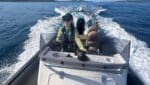 RYA Powerboat Level 2. A student driving a high-speed RIB during an RYA Powerboat Level 2 course.