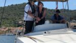 RYA Courses. A group of beginners learning to tie knots on a yacht during an RYA course in Croatia.