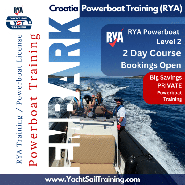 RYA Powerboat Level 2 training course in Croatia with Yacht Sail Training, practical powerboat handling on the Adriatic Sea
