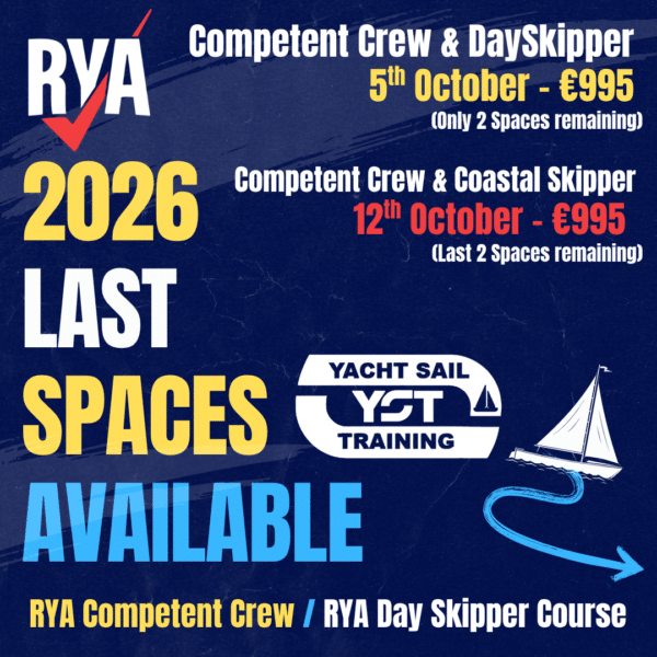 RYA Competent Crew, RYA Day Skipper Practical, RYA Coastal Skipper. October 2026 - Croatia berths spaces available onboard 2026
